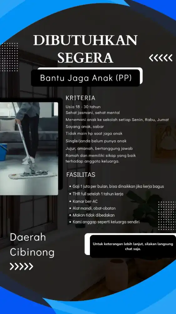 Butuh Segera Jaga Anak PP daerah Cibinong