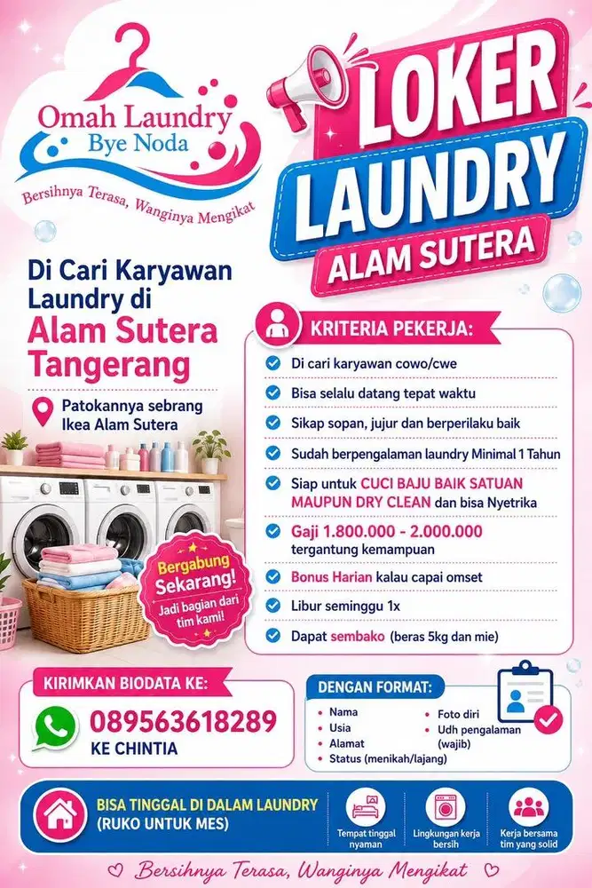 Loker Laundry Alam Sutera Tangerang