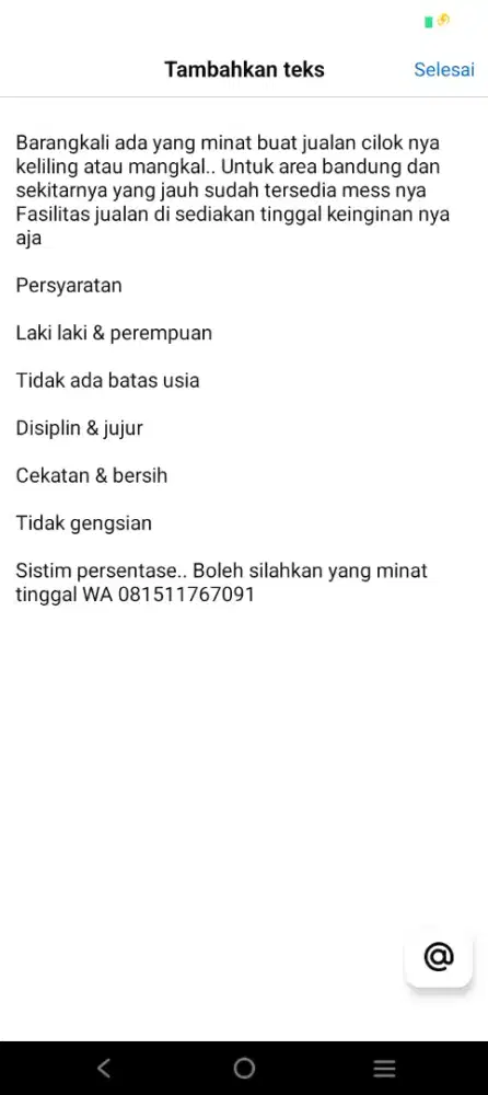 Mitra jualan cilok