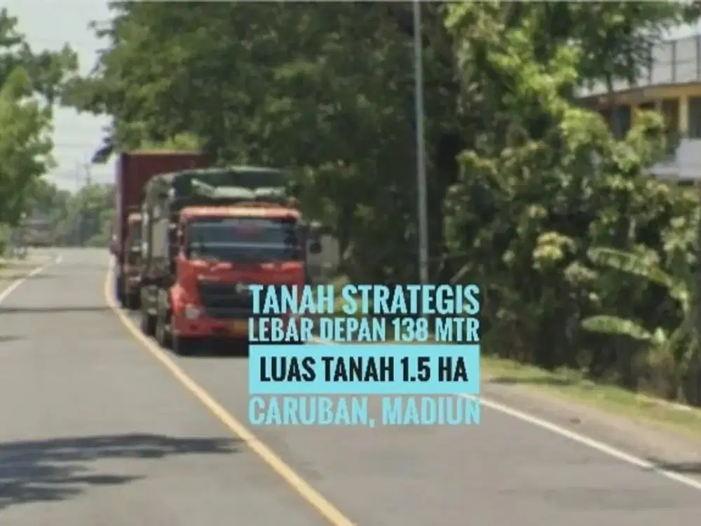 (L) Tanah Zona Industri LD 138 mtr, Dekat Gerbang TOL Caruban MADIUN, Lokasi Strategis