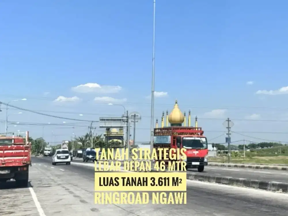 (H) Tanah LD 46 mtr, depan Gerbang Tol NGAWI, Lokasi Cantik