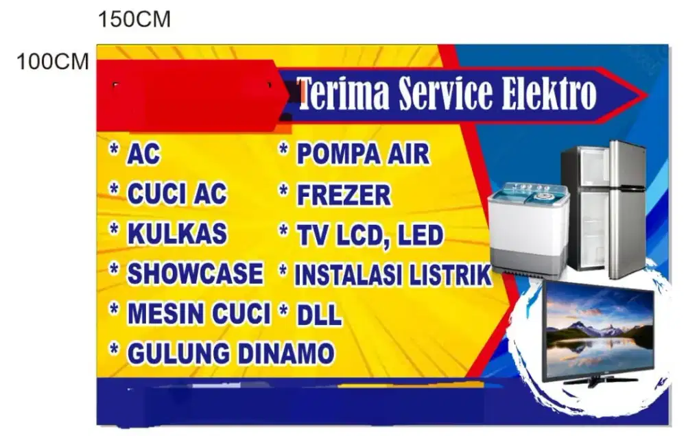 Servis ac , kulkas , mesin cuci , pompa air , instalasi listrik