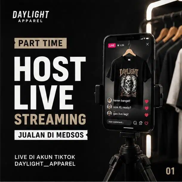 Part Time Host LiveStreaming 4 Jam Kerja