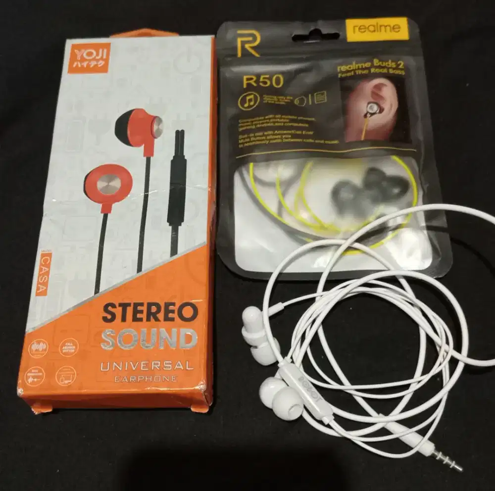 3 biji Headset Earphone Kabel 3.5mm