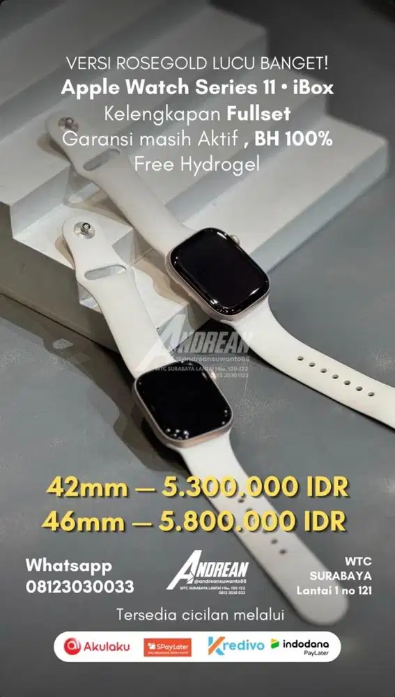 Second Apple Watch S11 42 mm dan 46 mm rosegold