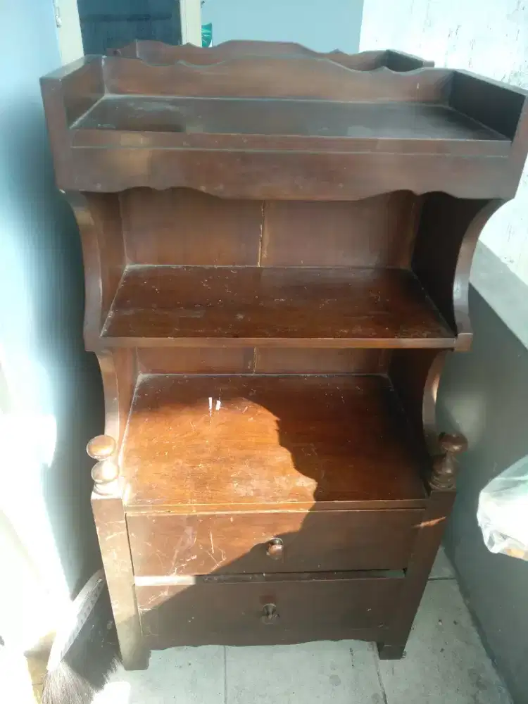 Lemari buku kayu jati,laci 2 lemari 2 pasang