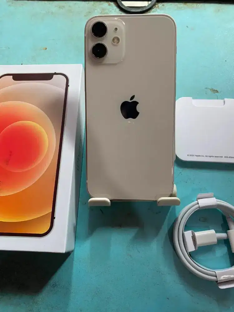 Iphone 12 mini 128gb white inter all operator fullset mulus nominus