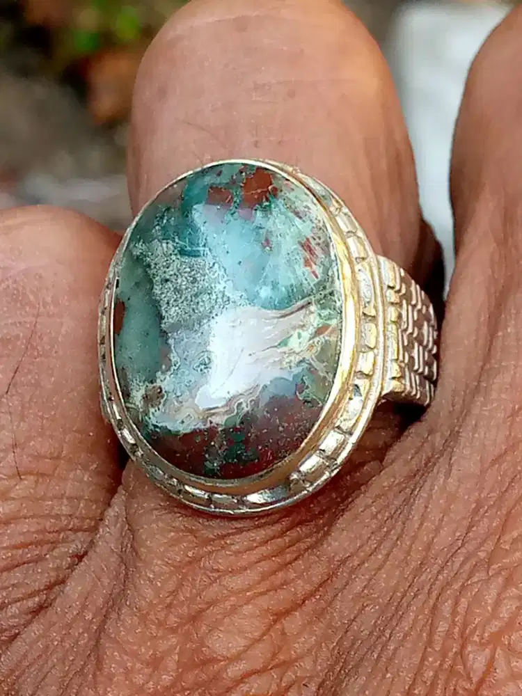 Batu lumut garut pancawarna uk 20x16x6 ring 8
