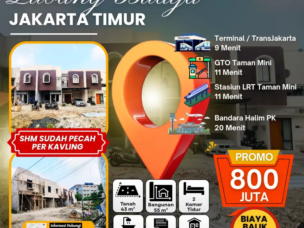 Dijual Rumah Siap Huni Lubang Buaya Jakarta timur