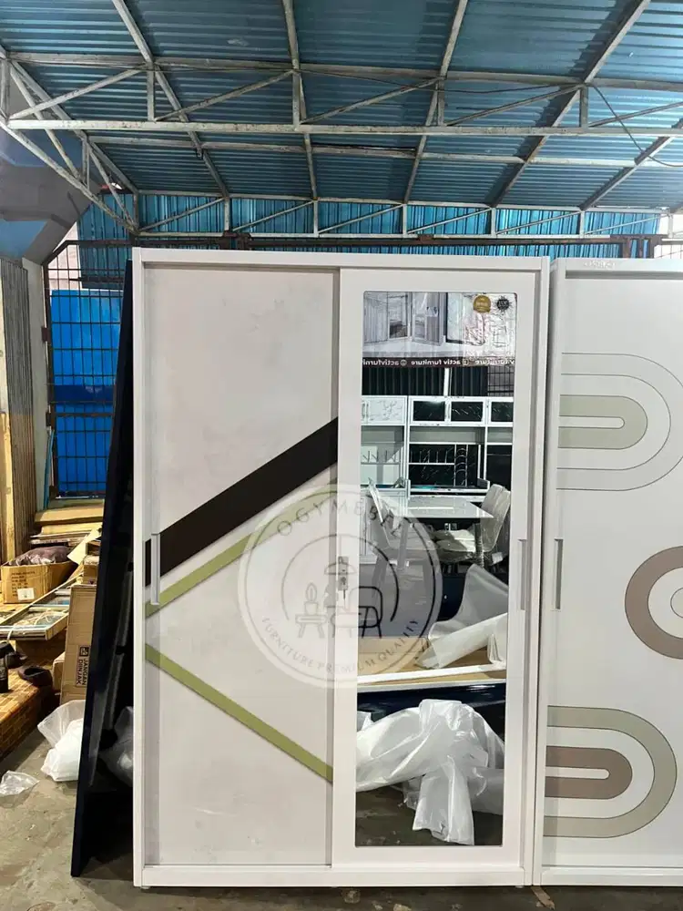 PROMO LEMARI PAKAIAN BESI 2 PINTU SLIDING TERMURAH TERLARIS