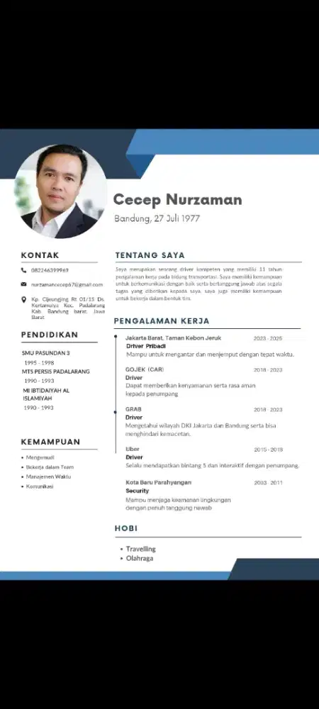 Mencari lowongan sopir pribadi