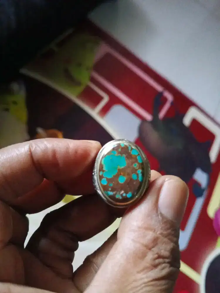 Pirus Persia serat merah dim 22X15X7 ring alpaka size 7