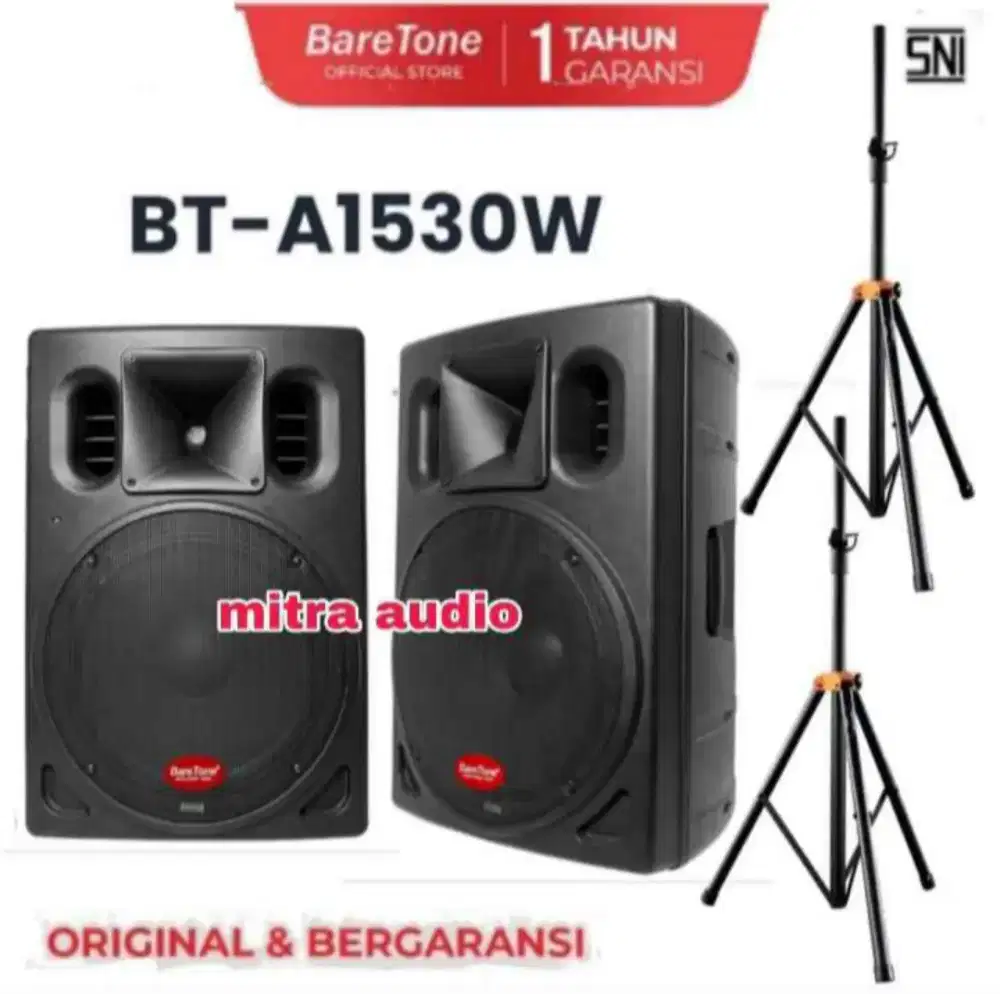 Speaker pasif 15 inch baretone 1530w 800Watt+stand speaker