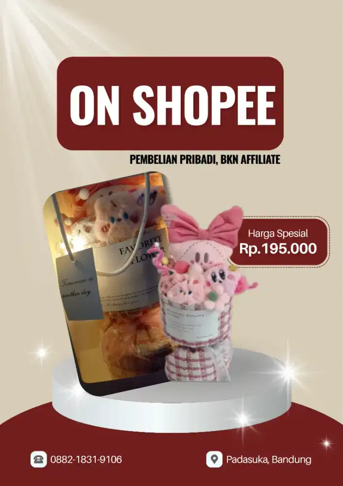 KADO / HAMPERS BUKET BONEKA + LAMPU LED EXCLUSIVE