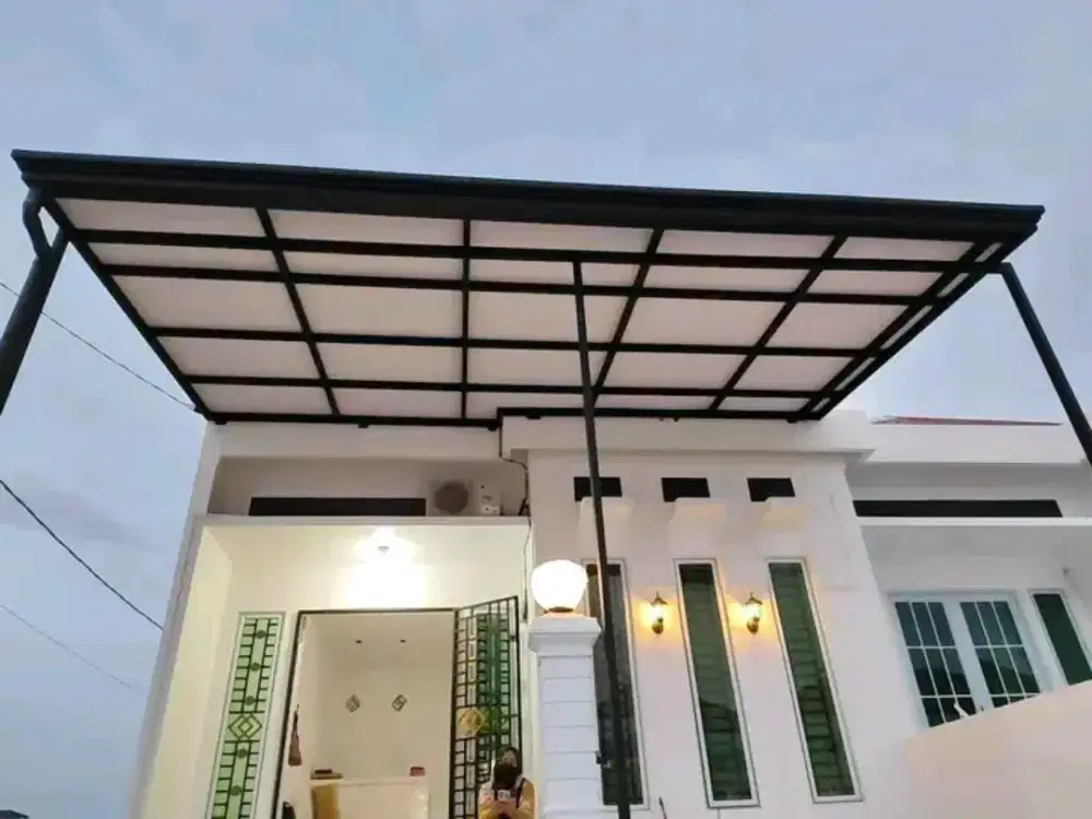 Kanopi minimalis dan pagar