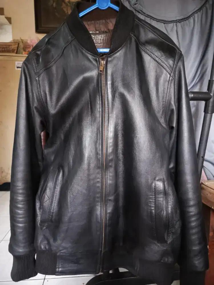 Jaket Kulit Bomber Size S/M