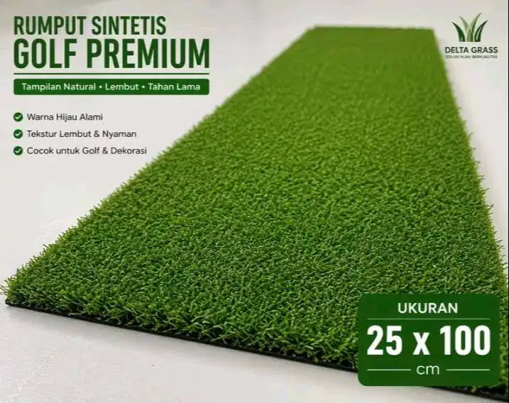 Rumput Sintetis Golf Premium / Ukuran 25 x 100 cm