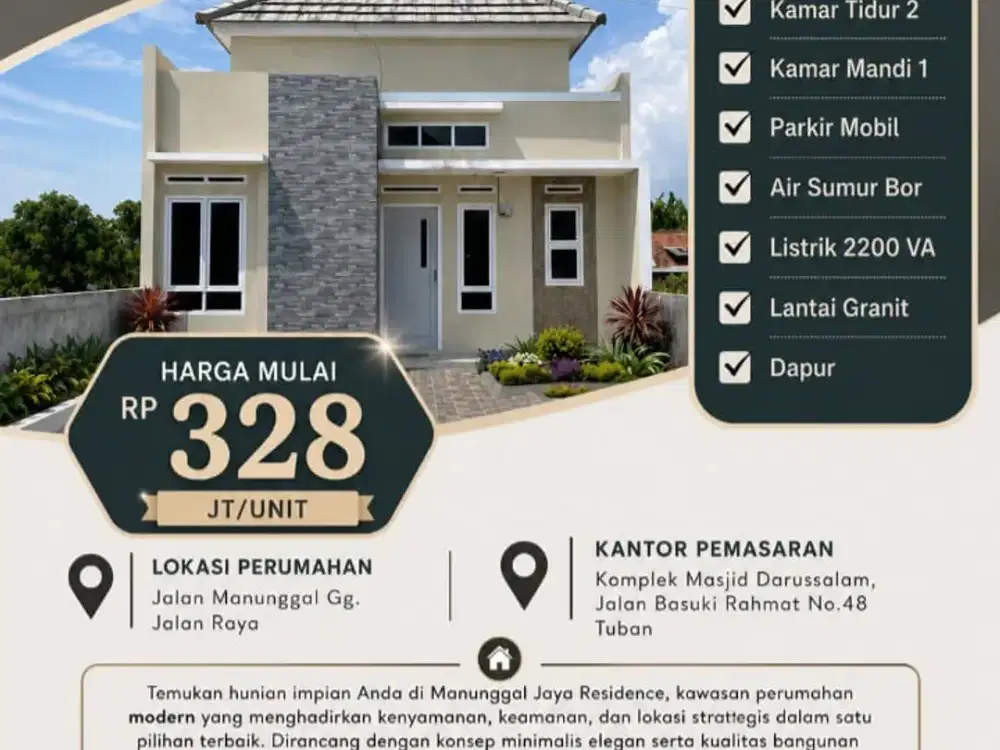 Manunggal Jaya Residence — tempat nyaman untuk pulang, tempat terbaik untuk membangun masa depan.