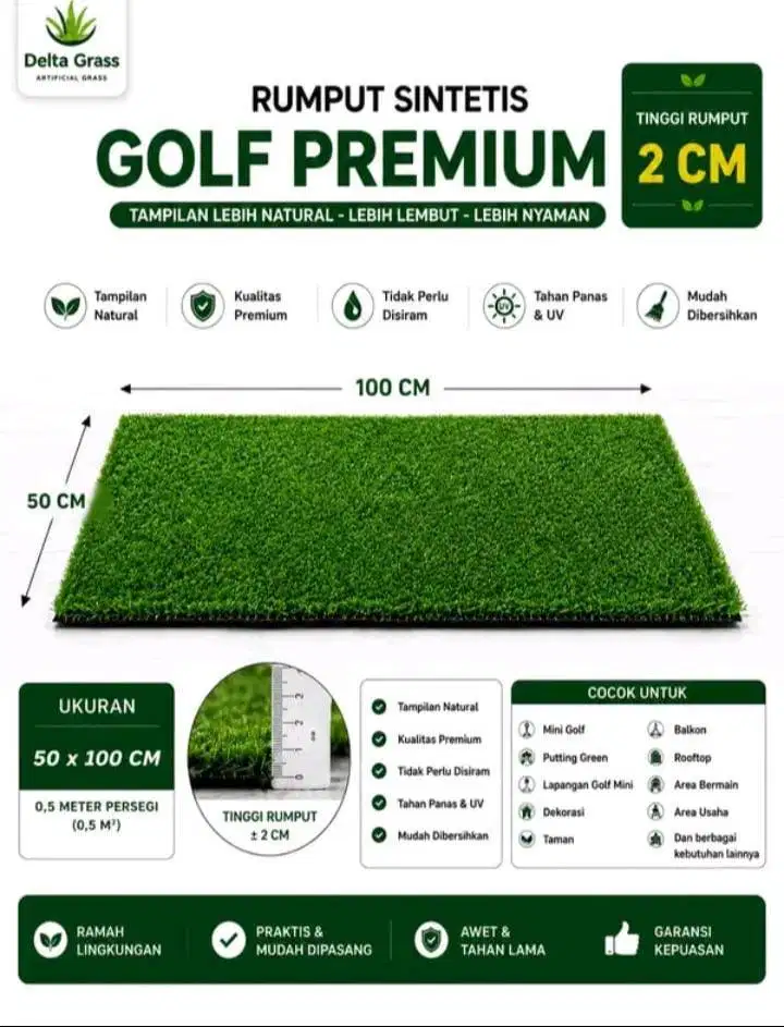 RUMPUT SINTETIS GOLF PREMIUM – TAMPIL ELEGAN, RAPI & NATURAL