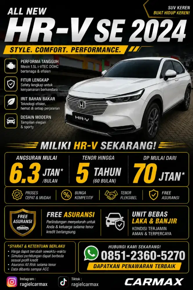 All New Honda HRV SE 2024 Istimewa!