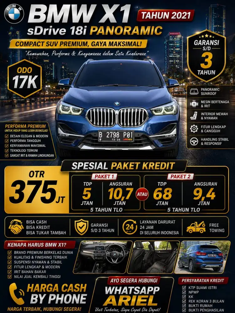 BMW X1 sDrive 18i panoramic tahun 2021