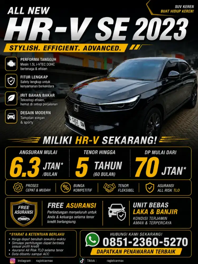 Honda All New Hrv Se 2023 Low Km