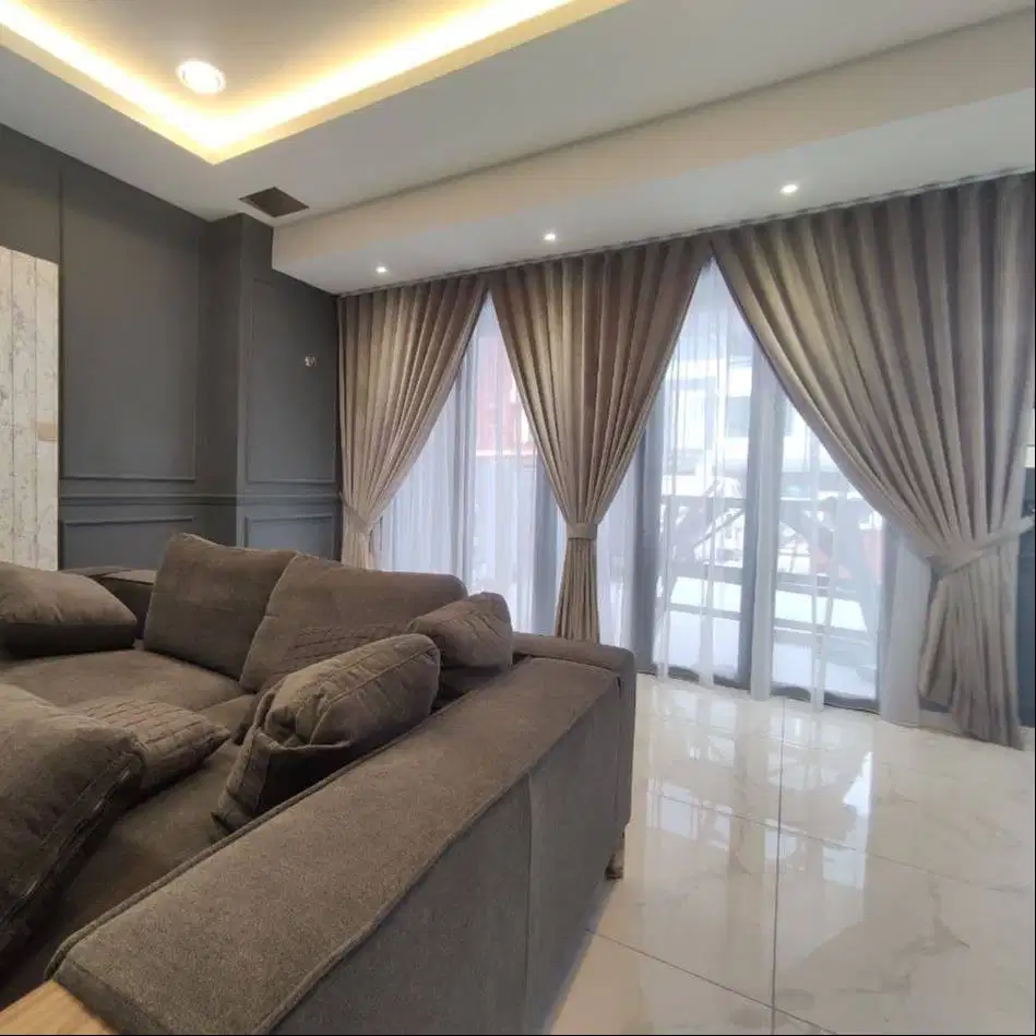 Gorden Vertikal/Vertical Blinds Roll/Roller Krey Wallpaper Dinding 3D