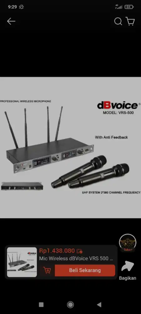 Mic wireless db voice vrs 500.