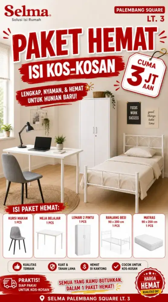 Paket hemat isi kos-kosan kredit home kredit bunga 0%