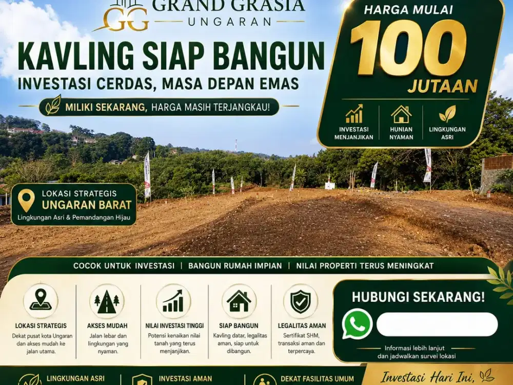 Tanah murah dekat kolam renang The fountain  ungaran Barat bisa ditempo