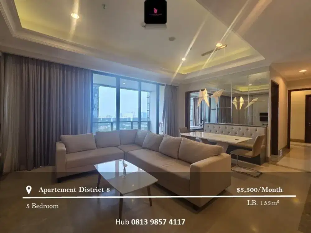 Disewakan Apartement District 8 3BR Full Furnished