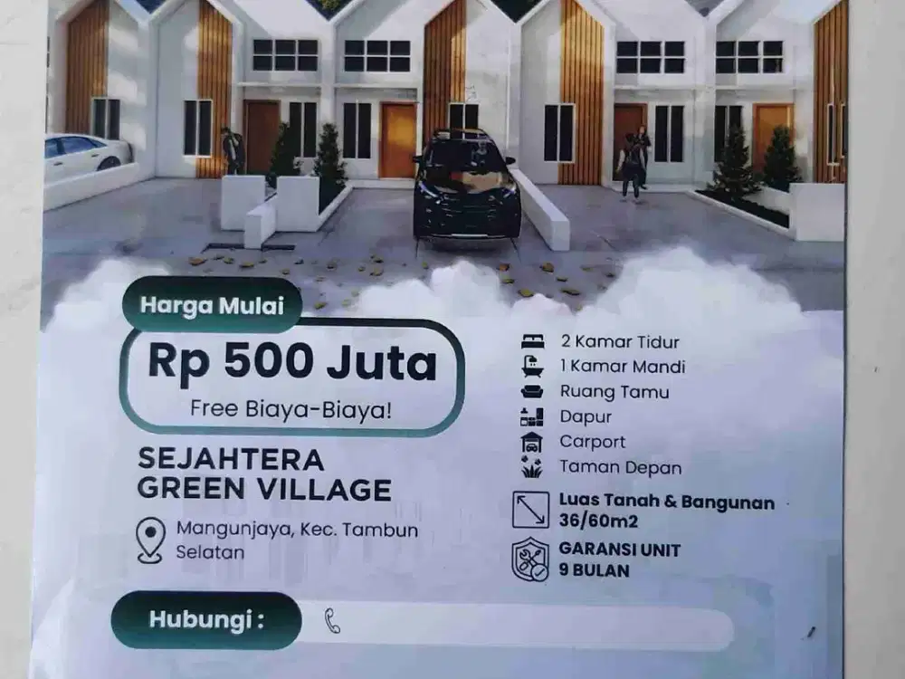 Rumah Cluster Baru Tambun Bekasi Kota