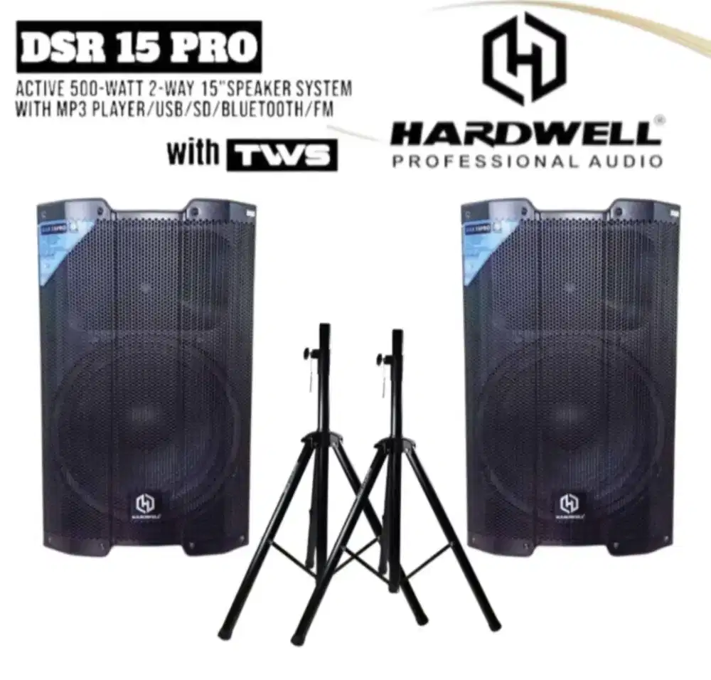 Speaker aktif 15 inch hardwell dsr 15pro bluetooth 500watt