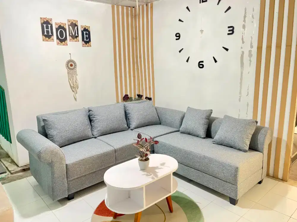 Sofa L mekar + meja ready, free antar jogja