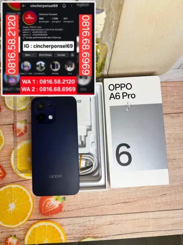 Jual hp likenew Oppo A6 Pro 8/256 mulus istimewa grsn sampai 2027