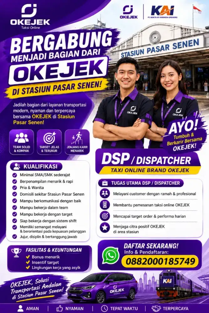 Dicari SPG/SPB (DISPATCHER) St Pasar Senen