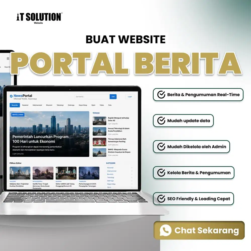 Pembuatan Website Portal Berita Profesional dan Bergaransi