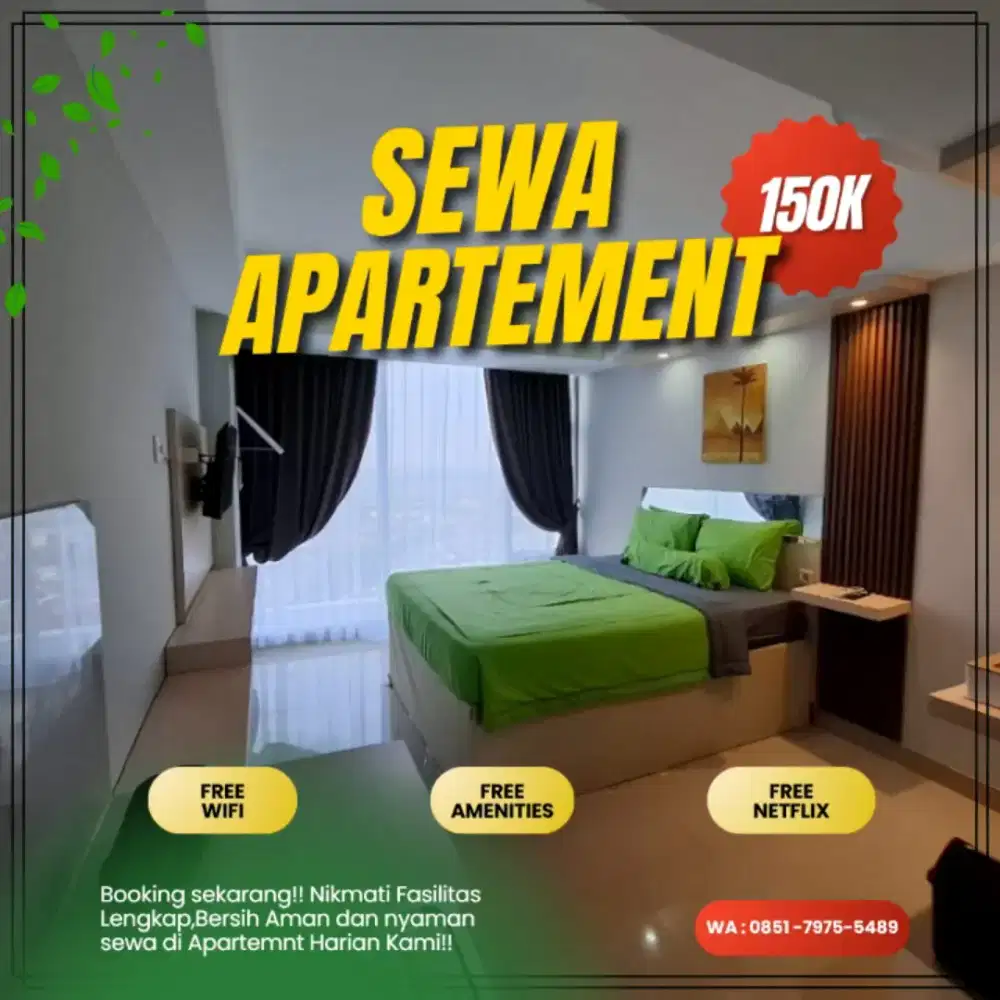 Sewa Apartemen Treepark BSD Serpong Harian/Transit Termurah Tangerang