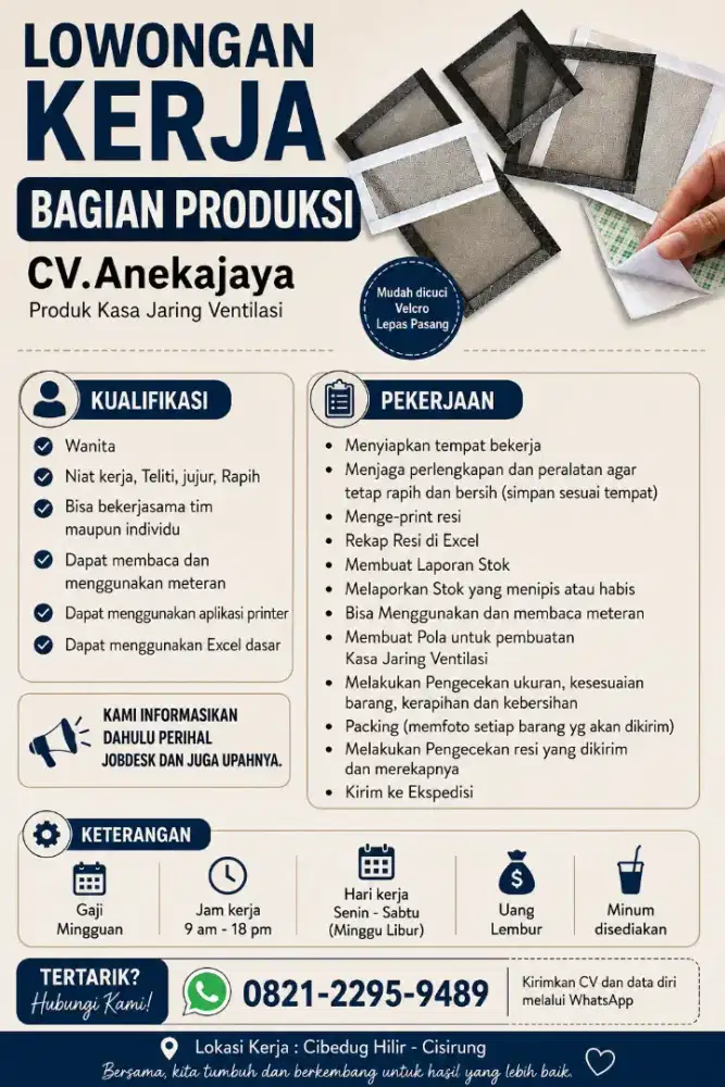 Loker Bagian Produksi