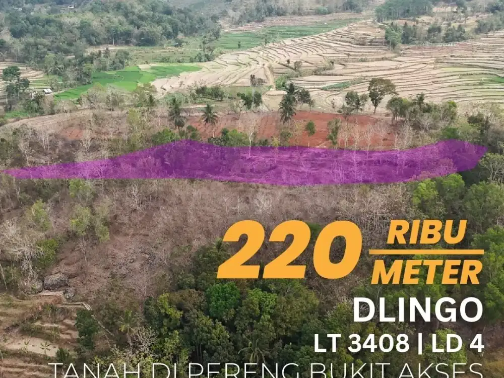 Jual Tanah Pereng Bukit View Perbukitan Akses Mobil
