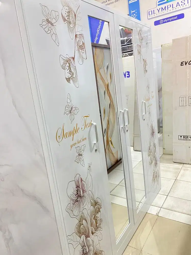 Lemari pakaian 2 pintu dorong