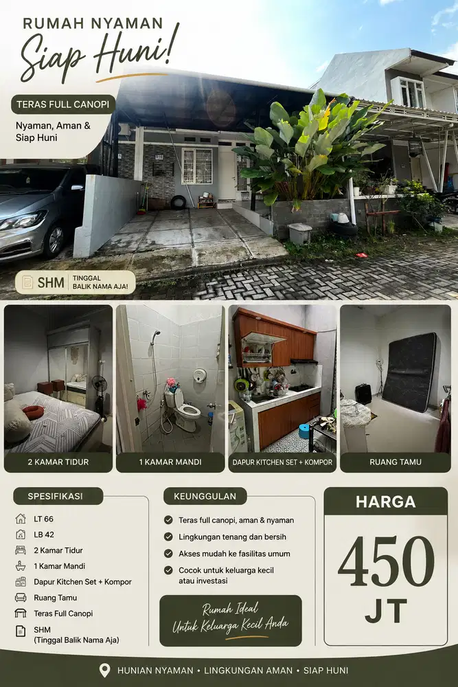 DIJUAL RUMAH MURAH DIBAWAH HARGA PASAR BAGUS SHM BALIK NAMA CEPAT