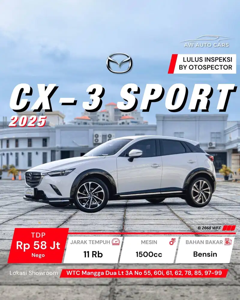 Mazda CX-3 1.5 Sport NIK 2025 Low KM CX3 Pro 2024 Kuro 2023