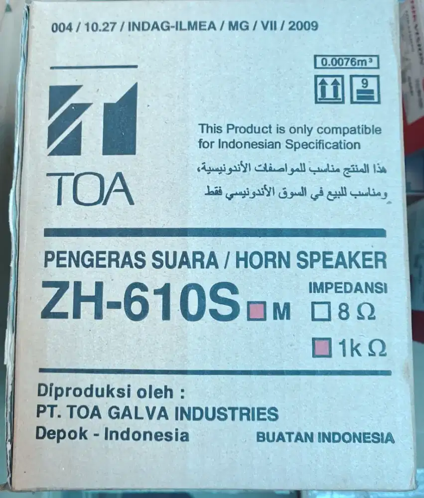 HORN SPEAKER TOA ZH-610S ZH 610 S 10 WATT SPEAKER SIRINE BNOB