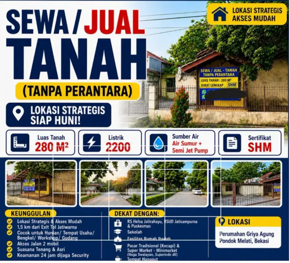 SEWA/ JUAL TANAH lokasi strategis