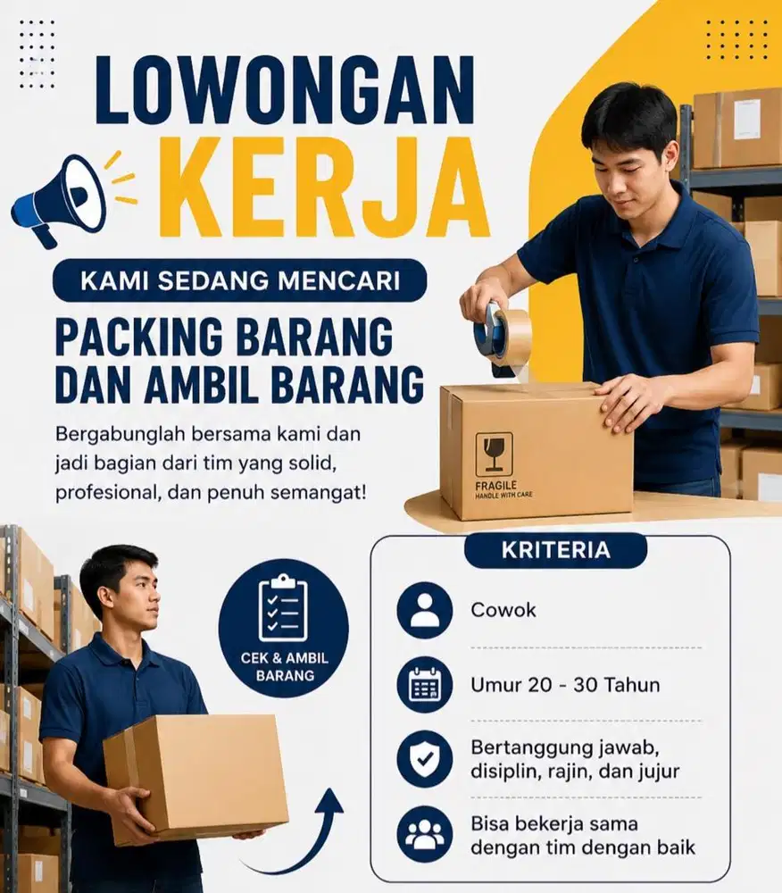 Packing barang dan ambil barang