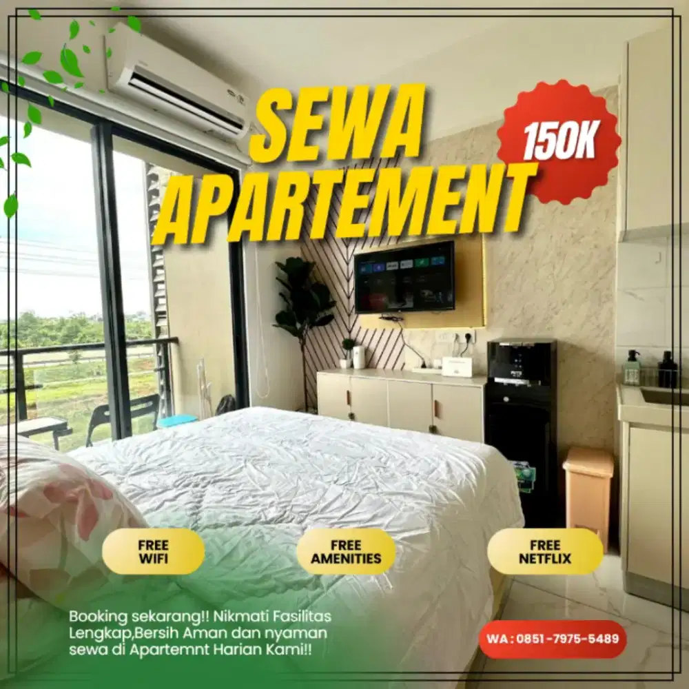 Sewa Apartemen Skyhouse BSD Tangerang Samping Mall aeon Harian/Transit