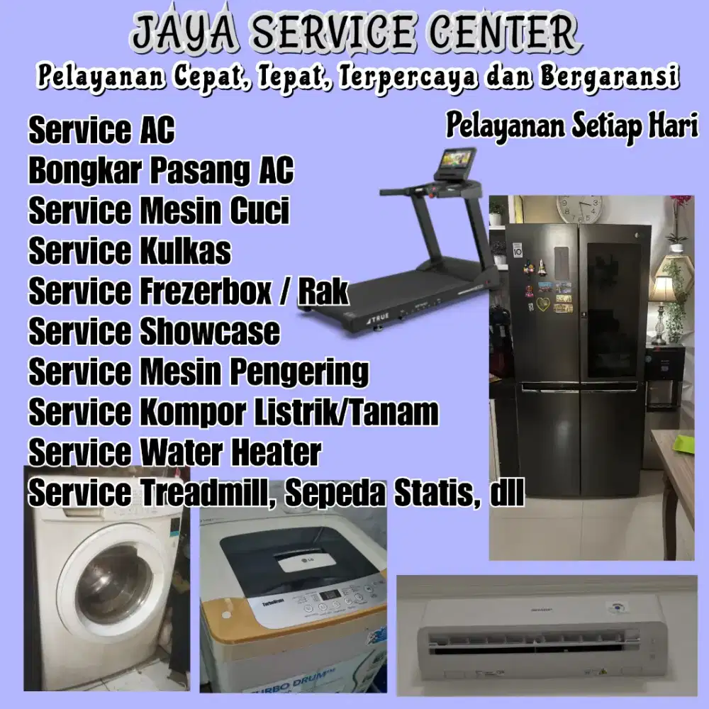Service Mesin Cuci Servis Bongkar Pasang AC Kulkas Kursi Pijat Treadmi