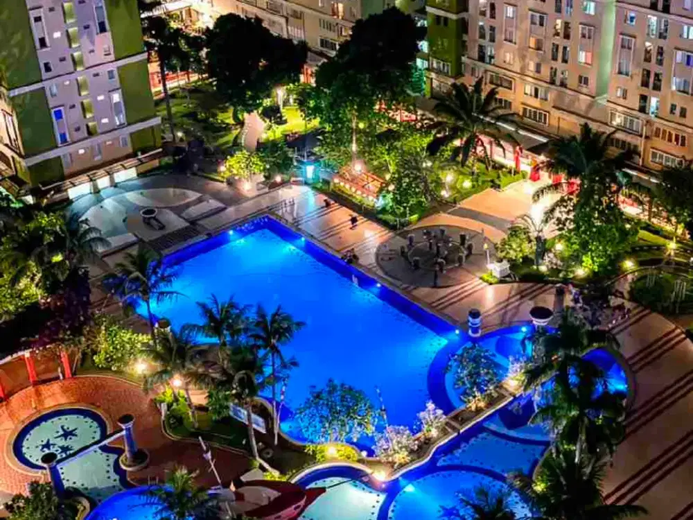 sewa apart green palace 2 kamar view kolam renang full firnished