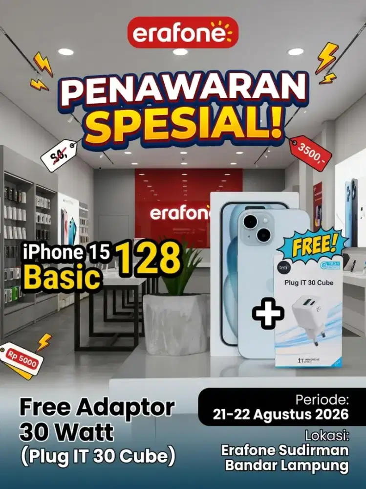 iPhone 15 Basic 128 Free Adaptor it Original 30watt